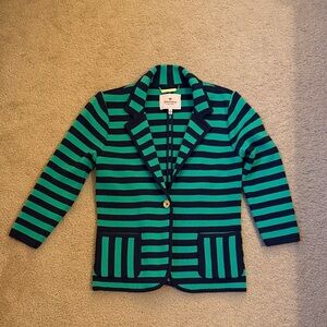 Juicy Couture Green and Black Striped wool blazer medium